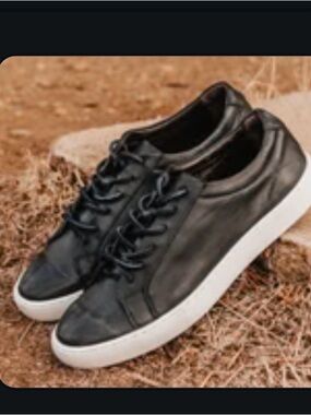 Freebird by Steven Black Leather Sneakers with White Sole